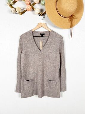 NWT J.Crew V-Neck Front Pocket Tunic Sweater in Supersoft Yarn Size Small